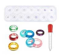 ZGDEIWGF 1 stampo in resina, 1 contagocce, forma rotonda ad anello, a forma di pendolo epossidico