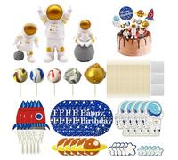 ZGDEIWGF 13 Decorazioni per Torte a Tema Astronauta, Decorazioni per Torte per Bambini, Decorazioni per Torte Creative, Decorazioni per Torte Spaziali, Decorazioni per Torte per Feste