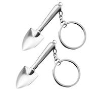 ZGDEIWGF 2 mini portachiavi, portachiavi 3D, portachiavi in metallo, portachiavi carino creativo, mini portachiavi a pala, argento, Taglia unica