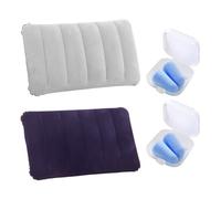 ZGDEIWGF 2 Pezzi Di Cuscini Gonfiabili, 2 Paia Di Tappi Per Le Orecchie Per Dormire, Cuscino Autogonfiabile, Cuscino Per Dormire Sullo Stomaco, Accessori Per Dormire