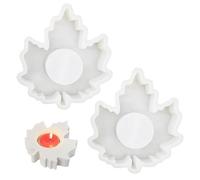 ZGDEIWGF 2 Pezzi Stampi Portacandele Foglia d'Acero, Stampi in Silicone Fai da Te, Portacandele Foglia d'Acero Fatti A Mano, Decorazione Domestica Creativa, Adatto per Regali E Decorazioni Natalizie