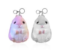 ZGDEIWGF 2 Portachiavi Criceto, Ciondolo Per Borsa e Zaino, Portachiavi Decorativo Per Ragazze, Accessori Per Ciondoli