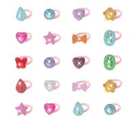 ZGDEIWGF 20 anelli multicolori, da principessa, per bambine, accessori per vestiti, giocattoli e accessori, Taglia unica, Resina