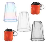 ZGDEIWGF 3 cappucci antizanzare, 2 borse portaoggetti, maschera repellente per zanzare, copertura in rete, cappello antizanzare, rete protettiva per la testa, adatta per attività all'aperto