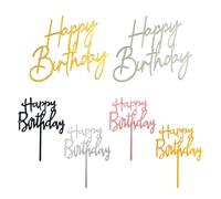 ZGDEIWGF 4 Inserti Decorativi per Torte e 2 Piatti Decorativi Laterali per Torta, Toppers per Torta con Lettere in Acrilico, Decorazioni per Torte per Feste, Accessori per Decorazioni per Torte