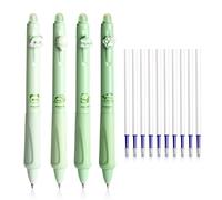 ZGDEIWGF 4 penne cancellabili blu e 10 ricariche, punta da 0,5 mm, set di penne a sfera per animali, materiale scolastico, carta da lettere dolce