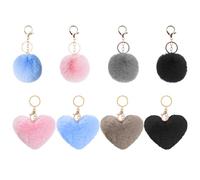 ZGDEIWGF 4 Portachiavi Pom-Pom e Palla Dell'Amore, Portachiavi In Morbido Peluche, Accessori Chiave