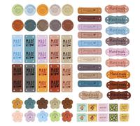 ZGDEIWGF 60 Pezzi Etichette Colorate, Etichette da Cucire Fatte A Mano, Materiali da Cucito Fatti A Mano Fai-da-Te, Etichette Decorative, Accessori di Abbigliamento