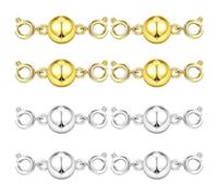 ZGDEIWGF 8 Paia di Fibbie Magnetiche A Forma di Sfera, Fibbie A Molla A Doppia estremità, Fibbie Magnetiche Rotonde, Fibbie di Collegamento per Collane E Fibbie Magnetiche per Bracciale