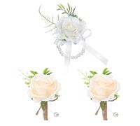 ZGDEIWGF Boutonnieres Decorative da 2 Pezzi, Fiori da Polso Decorativi da 1 Pezzo, Design Elegante E Bello, Festa della Damigella d'Onore, Adatto per Matrimoni E Banchetti.