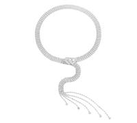 ZGDEIWGF Cintura Dell'Amore - Catena In Vita Con Cristalli Glitterati, Paillettes Con Strass, Fibbia A Doppio Cuore, Argentata Per Vestito