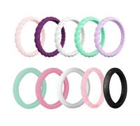 ZGDEIWGF Confezione da 10 Anelli in Silicone, Anelli Colorati, Anelli Sportivi, Anelli Moda, Anelli Stile Semplice, Anelli da Donna, Accessori Abbigliamento
