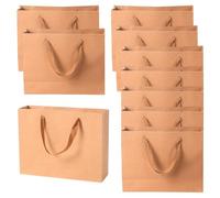 ZGDEIWGF Confezione da 10 Sacchetti Regalo in Carta, Sacchetti Regalo in Carta Kraft, Sacchetti per Bomboniere, Borse Tote, Borse per La Spesa, Borse Tote Multifunzionali