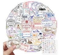ZGDEIWGF Confezione da 100 Adesivi per Timbri Postali, Adesivi per Timbri Postali retrò, Adesivi per Graffiti, Adesivi da Viaggio, Possono Essere Utilizzati per Decorare Valigie, Quaderni E Computer