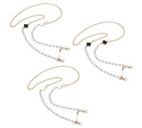 ZGDEIWGF Confezione Da 3 Catenelle Per Occhiali Quadrifoglio, Catena Per Occhiali Portafortuna, Catena Per Occhiali Antiscivolo, Catena Per Occhiali Regolabile, Occhiali Da Lettura