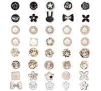 ZGDEIWGF Confezione da 40 Bottoni Senza Cucitura, Spille per Abbigliamento, Bottoni per Cardigan, Spille per Bottoni per Jeans, Bottoni Rimovibili per Abbigliamento (Stili Casuali)