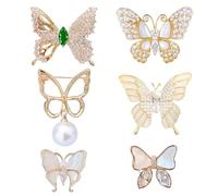 ZGDEIWGF Confezione da 6 Spille A Farfalla, Alta Qualità, Anti-Esposizione, Bottoni per Camicia Senza Cucitura, Versatili