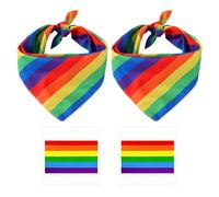 ZGDEIWGF Foulard da 2 pezzi, adesivi per il viso arcobaleno da 2 pezzi, set di foulard, fasce multicolori, accessori di abbigliamento da donna, fasce da danza