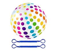 ZGDEIWGF Pallone da Spiaggia colorato a Pois da 1 Pezzo e Corda a Molla Gonfiabile da 2 Pezzi, Pallone Gonfiabile per Bambini, Giocattoli gonfiabili, Giochi d'Acqua
