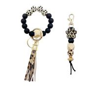 ZGDEIWGF Portachiavi con 1 pezzo, ciondolo per borsa da donna con portachiavi con 1 pezzo, portachiavi per auto, portachiavi con nappa, portachiavi con perline di legno