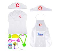 ZGDEIWGF Set di Grembiuli e Giocattoli Medici - Costume da Infermiera e Veterinario per Bambini - Kit Uniforme per Gioco di Ruolo