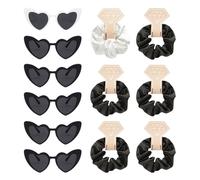 ZGDEIWGF Set per addio al nubilato da 12 pezzi, occhiali da sole a forma di cuore, copricapo da sposa della squadra, occhiali da sole da festa, addii al nubilato