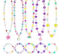 ZGDYi Set Gioielli Bambina - Bracciale con Ciondolo Unicorno, Arcobaleno, Stella e Corona - Colorati Accessori Principessa per Festa - Regalo Bambina 3 4 5 6 7 8 Anni, Idee Regalo Compleanno e Natale