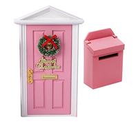 Zgehnao 1/12 Scala Porta Mailbox Ghirlanda di Natale Albero In Miniatura Per Casa Mobili Accessori Fata Giardino Decorazione