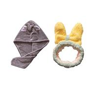 Zgehnao 2 pz/set Asciugacapelli Asciugamani Con Fascia Ad Assorbimento Rapido Lavaggio Del Viso Fascia