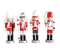 Zgehnao 4 pezzi di Natale in legno per artigianato soldato miniature figure burattino giocattolo decorazioni per la casa Capodanno