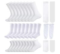 Zgehnao 5 paia di calzini bianchi per sublimazione per sublimazione e sublimazione, taglie diverse, per adolescenti e adulti, 20 cm, 10-15 Short