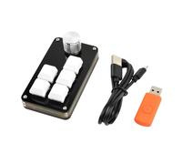 Zgehnao 5 Tasti 1 Manopola Tastiera Da Gioco USB Personalizzabile Programmabile Copia Incolla Piccola Tastiera Con RGB Retroilluminato Cavo Staccabile