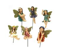 Zgehnao 6pcs Miniature Garden Fairies Figurine Resina Statua Figura Fata Giardino Ornamenti Outdoor Microlandscape Decorazioni