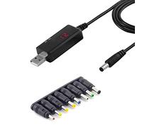 Zgehnao Adattatore da USB 5V a DC9V 12V Linea di Alimentazione USB a 8x Foro Rotondo Connettore Convertitore Led Cavo USB