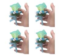 Zgehnao Boutonniere per matrimonio, 4 pezzi, per sposa, damigella d'onore, fiori realistici, per balli, abiti da sposa, corpetto