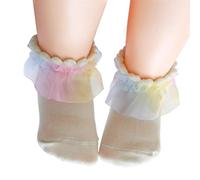 Zgehnao Calzini alla caviglia, con bordo in pizzo, calzini caldi per neonati da 0 a 8 anni, unisex, antiscivolo, calzini alla caviglia in cotone per neonati