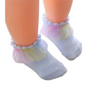 Zgehnao Calzini alla caviglia, con bordo in pizzo, calzini caldi per neonati da 0 a 8 anni, unisex, antiscivolo, calzini alla caviglia in cotone per neonati