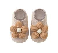 Zgehnao Calzini per bambini, calzini alla caviglia per primavera e autunno, calzini per bambini e ragazze, calzini in cotone traspirante, calzini sottili per neonati, cachi, 10-15 Short