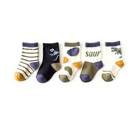 Zgehnao Calzini per neonati, 5 paia di calzini in cotone per neonati, con orsetto in stile cartone animato