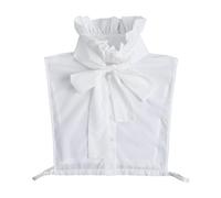 Zgehnao Camicia da donna, elegante colletto falso staccabile per donne con fiocchi volant cravatta colletto finto button down mezza camicia top per abiti e maglioni, bianco, Reference Dimensions