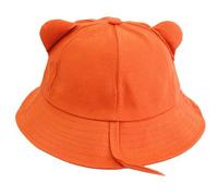Zgehnao Cappello, cappello alla pescatora con orecchie di gatto, tinta unita, comodo cappello da pescatore per adulti e bambini, per vacanze primaverili, a prova di sole, Rosso mattone, Aldult, 5-8