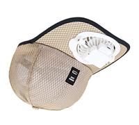 Zgehnao Cappello da baseball, regolabile, con ventaglio, traspirante, per bambini, traspirante, regolabile, Beige, 5-6