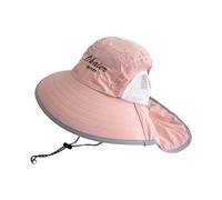 Zgehnao Cappello da pescatore, con patta per bambini, versatile, per primavera, traspirante, stile casual e sportivo, rosa, 5-8