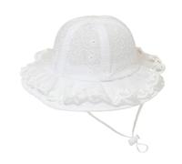 Zgehnao Cappello da pescatore per neonate e bambine, in cotone traspirante, per asilo nido, farfalla in pizzo, cappello da pescatore, 5-8