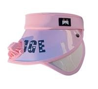 Zgehnao Cappello da sole, regolabile, per ragazze e ragazzi, cappello protettivo per bambini, con tesa estesa, rosa, 5-6