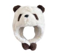 Zgehnao Cappello invernale, adorabile cappello da panda in peluche con paraorecchie caldo, per bambini, attività invernali, per attività invernali, da sci, pullover protettivo per le orecchie, Ofwhite