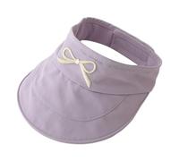 Zgehnao Cappello per bambini, a tesa larga, vuoto, ad asciugatura rapida, cappello da sole regolabile con fiocco ricamato decorativo, Viola, 5-6
