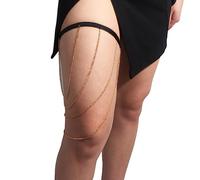Zgehnao Catena rotonda per il corpo, catena multistrato per coscia e gamba, accessori per donne e ragazze, da indossare tutti i giorni, Oro, Suitable for leg circumference 30-50cm