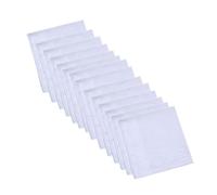 Zgehnao Fazzoletto da donna, 12 fazzoletti in cotone, fazzoletti quadrati a righe, bianco, 40*40 cm