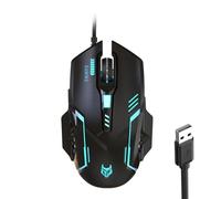 Zgehnao Gioco con cavo 3600DPI RGB regolabile Modalità retroilluminate Forma ergonomica Computer leggero per PC Laptop Gamers
